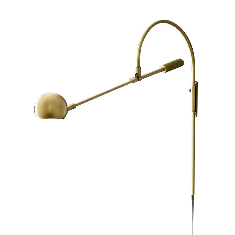 Rotatable G9 Bedside Lamp Living Room Wall Sconce - Gold/Black Arm