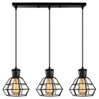 Modern Black Cage LED Pendant Light for Home & Commercial Lighting