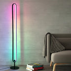 RGB LED Floor Lamp with Remote Control - Modern Minimalist Standing Light