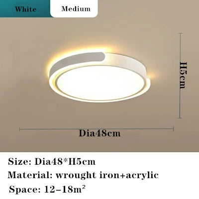Round Black White Gold LED Ceiling Light for Home Lighting