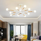 LED Wooden Ceiling Lights w/ E27 Bulb for Modern Livingroom & Bedroom