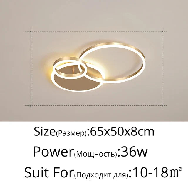LED Rings Ceiling Chandelier for Decorative Living Room, Dimmable Indoor Lamps