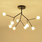 Heracleum Firefly Glass Ball Chandelier: Gold Luxury Lighting for Dining Kitchen Staircase