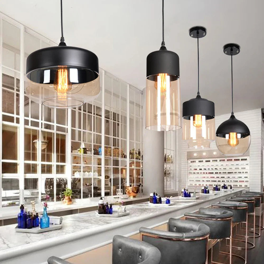 Modern Loft Glass Pendant Lamp LED Hanging Lights - Kitchen, Restaurant, Living Room