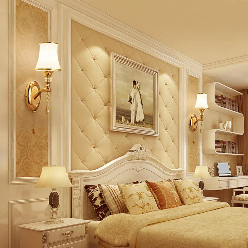 Nordic Glass Shade LED Wall Lamp with Switch for Living Room Bedroom