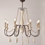 Wooden Retro Loft Chandelier - Mid Century Rustic Lighting for Living Room