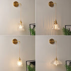 Glass Wall Sconce Lamp for Bedroom, Modern Led Bedside Light E27 Fixtures