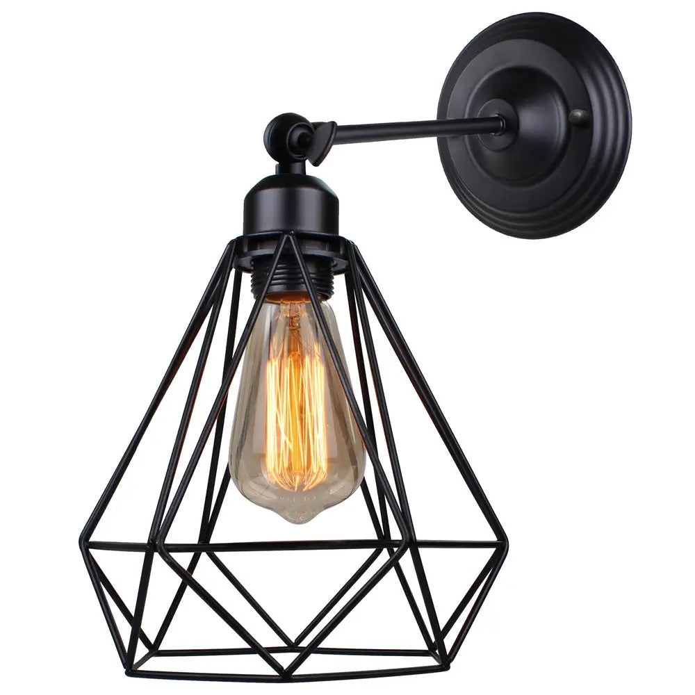 Vintage Industrial LED Cage Wall Light E27 Sconce Modern Indoor Lighting
