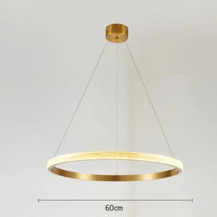 Gold Circle Chandelier Creative LED Lighting Modern Indoor Fixtures