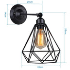 Retro Industrial LED Wall Sconce E27 Bedside Lamp for Home Decor