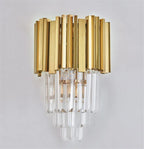 Gold Black Crystal Wall Sconce, Modern K9 Crystal Drops Shade Wall Lamp