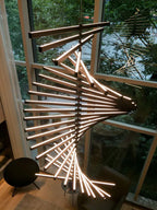 Linear Fishbone Chandelier: Nordic Minimalist Dining Room Office Living Room Lighting