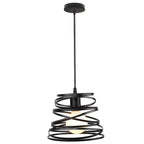 Swirl Spiral Pendant Light Black Iron Retro Loft Industrial Metal Cage Hanging Lamp