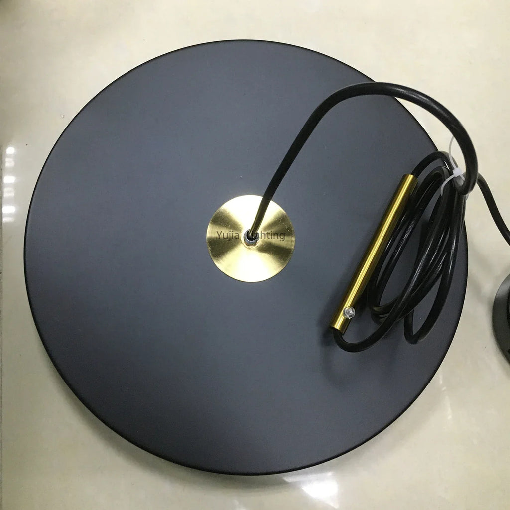 Nordic Round Metal LED Pendant Lights for Kitchen Island Ceiling - Black/White/Blue