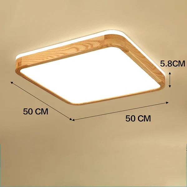Nordic Wood Ceiling Light Ultra-thin LED Modern Bedroom Lamp