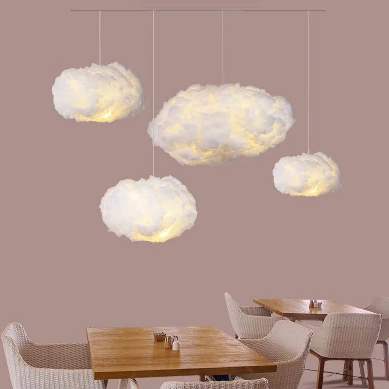 LED Cloud Chandelier: Floating Cotton Cloud Pendant Lamp for Nursery, Living Room, Kids Room