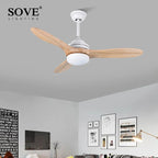 Black Wood Industrial Ceiling Fan Remote Control DC 220v