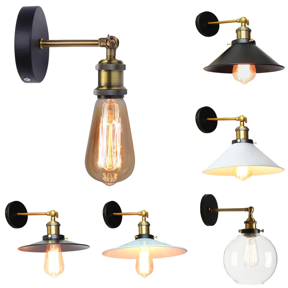 Industrial Loft Wall Lamp, Retro Wall Light for Home Decor, E27 Bulb Lighting