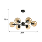 Black/Gold Glass Pendant Light for Living Room Bedroom Restaurant