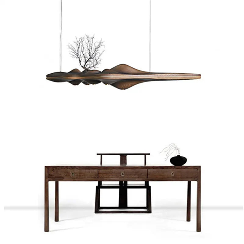 Nordic Wood Resin Pendant Lamp by - Modern Indoor Lighting Decor