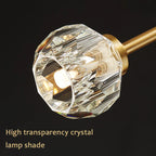 Modern Golden Crystal Chandelier for Living Room, Dining, Bedroom - Luxury Molecular Ceiling Pendant Lamp