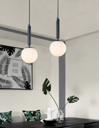 Glass Ball LED Pendant Light for Bedroom and Bar, Modern Globe Hanging Ceiling Lamp