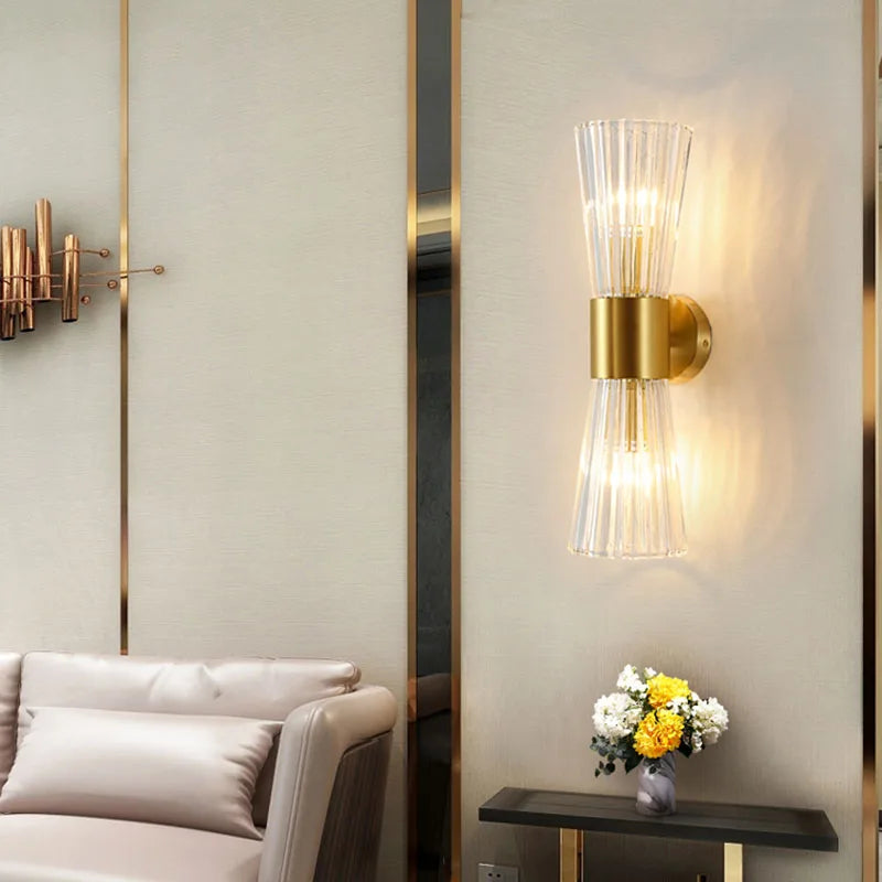 Crystal Wall Sconce: Modern Home Indoor Lighting for Living Room, Staircase & Hallway