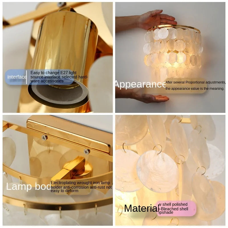 Shell Wall Sconce Lamps | Post-Modern Decorative Lighting for Bedroom, Living Room, Wedding