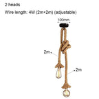 Spider Chandelier Hemp Rope Pendant Light Vintage Industrial Ceiling Lamp