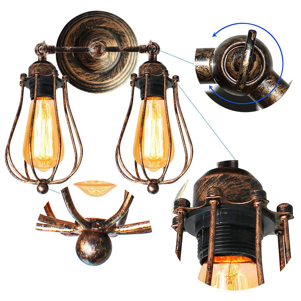 Modern Vintage Wall Lights Adjustable Bedside Sconce Lamps