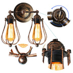 Modern Vintage Wall Lights Adjustable Bedside Sconce Lamps