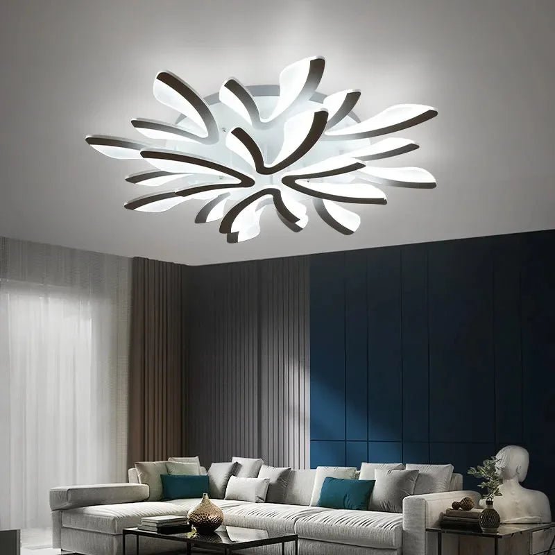 Modern LED Ceiling Chandelier for Home Living Room Bedroom Dining, Remote Control Lighting Fixtures