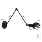 Swing Arm LED Wall Lamp Adjustable White Black Bedside Study Loft Vintage Reading Light