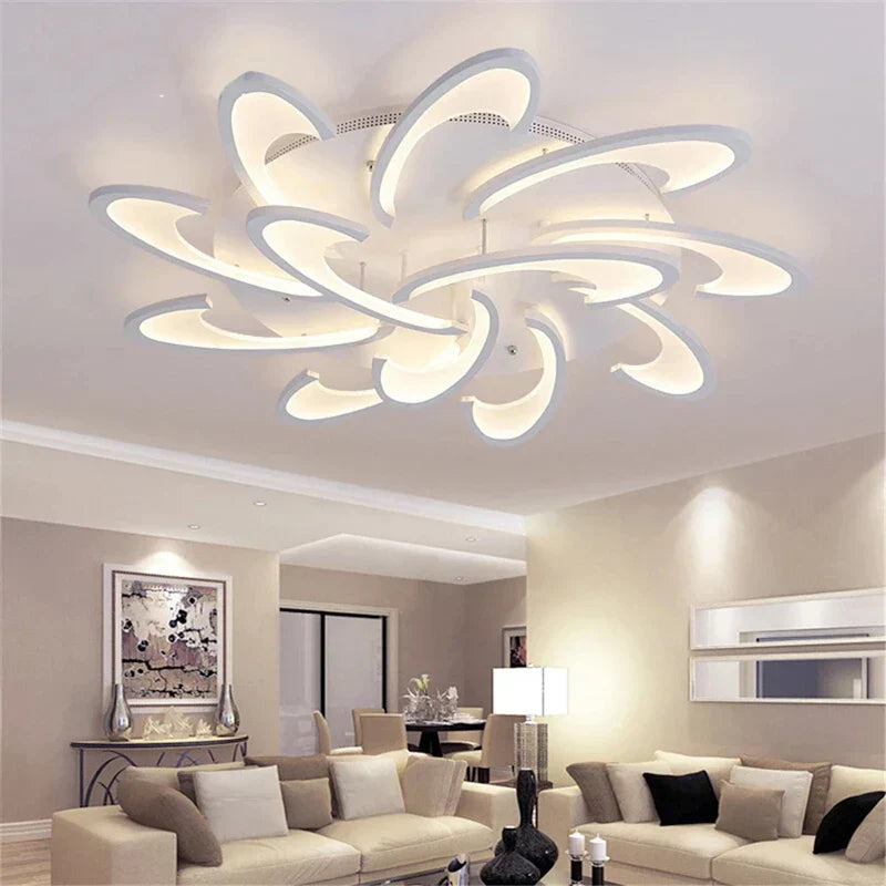 Petal Ceiling Lamp - Modern Black White Minimalist Lighting