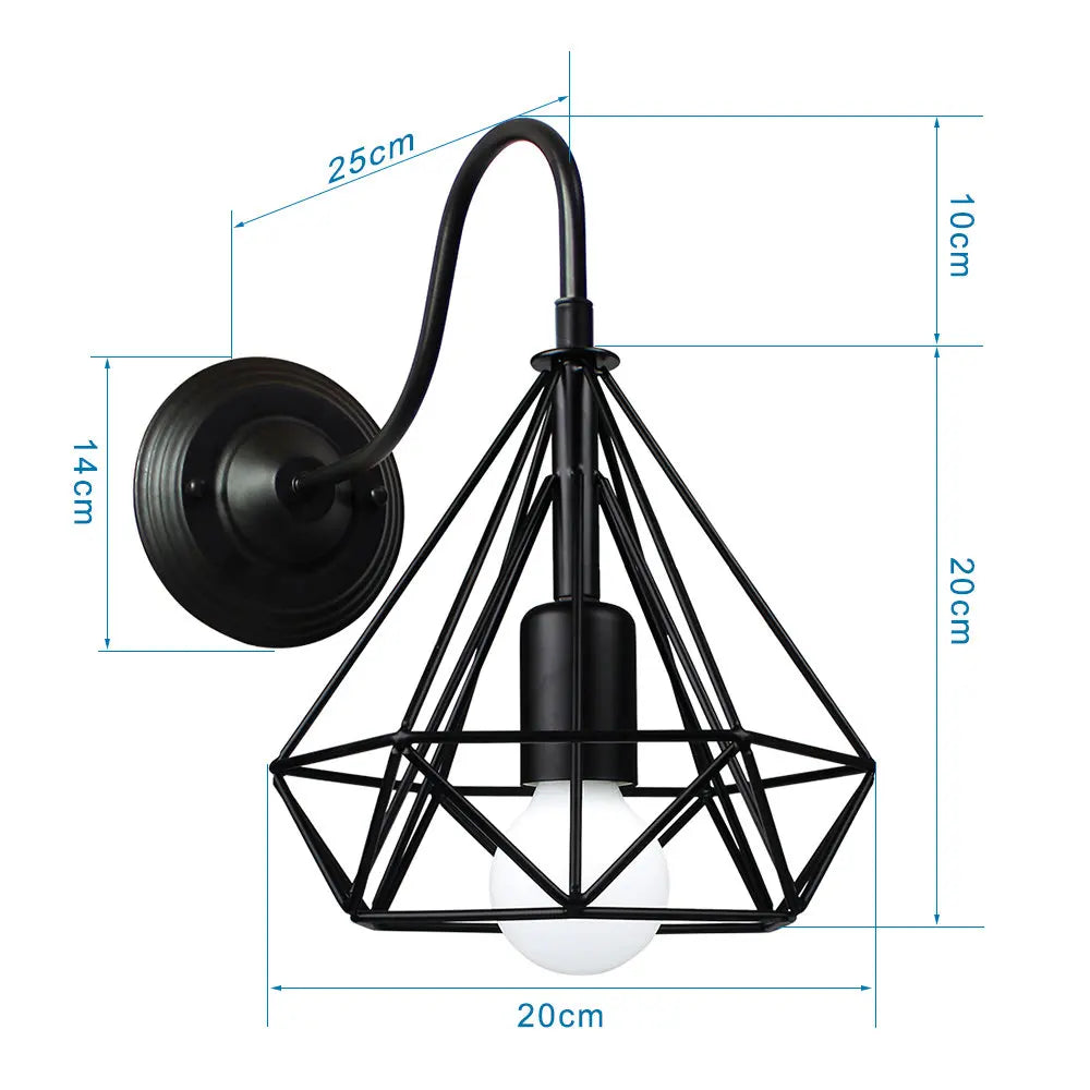 Iron Cage Guard Wall Sconce Vintage LED Light for Indoor Lighting
