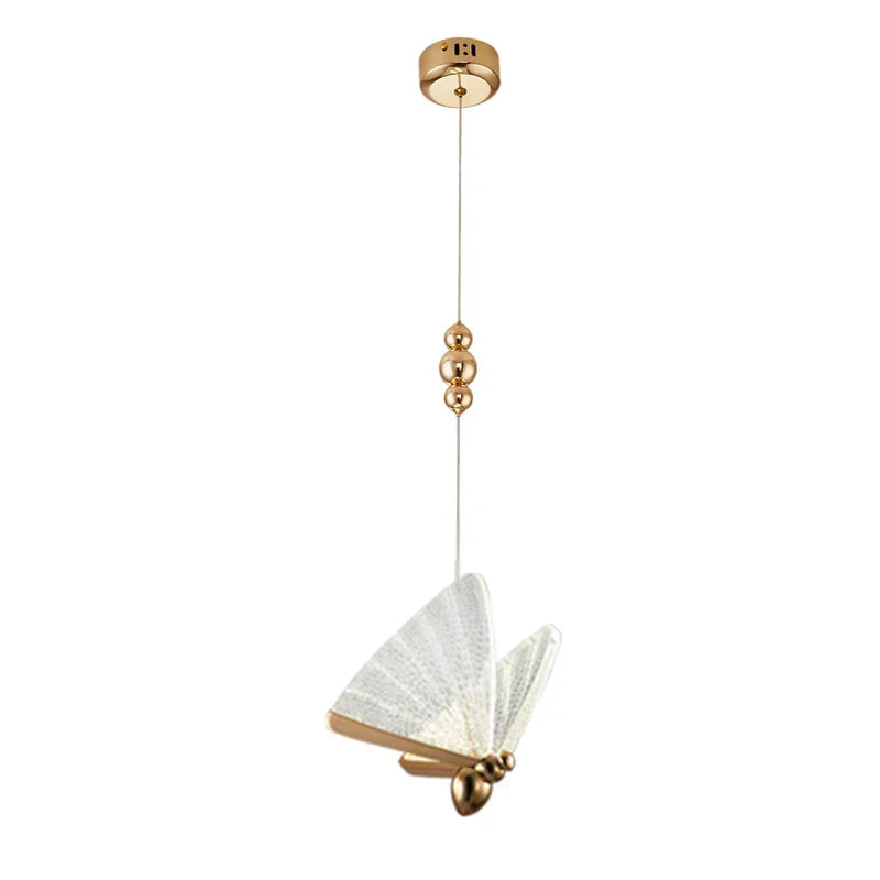 LED Butterfly Pendant Light for Living Room Chandelier - Colorful Acrylic Insect Fixture