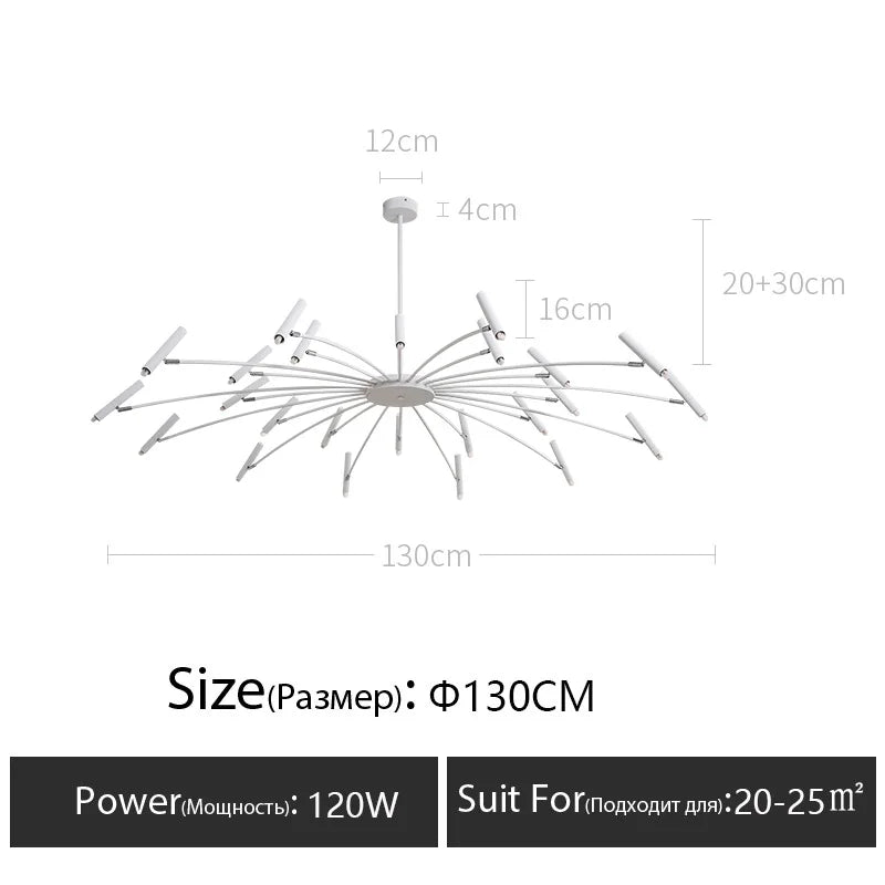 Modern Nordic LED Chandelier for Living Room Bedroom Office Study