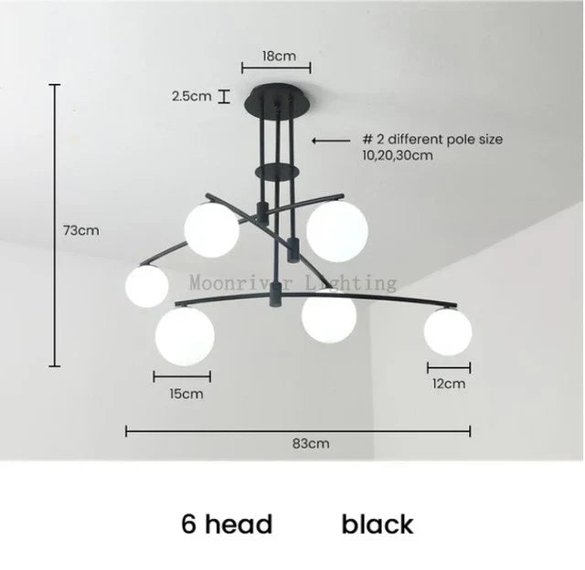 Nordic Bean Chandelier: Modern, Simple, Creative Lighting for Living Room, Dining Room, Bedroom