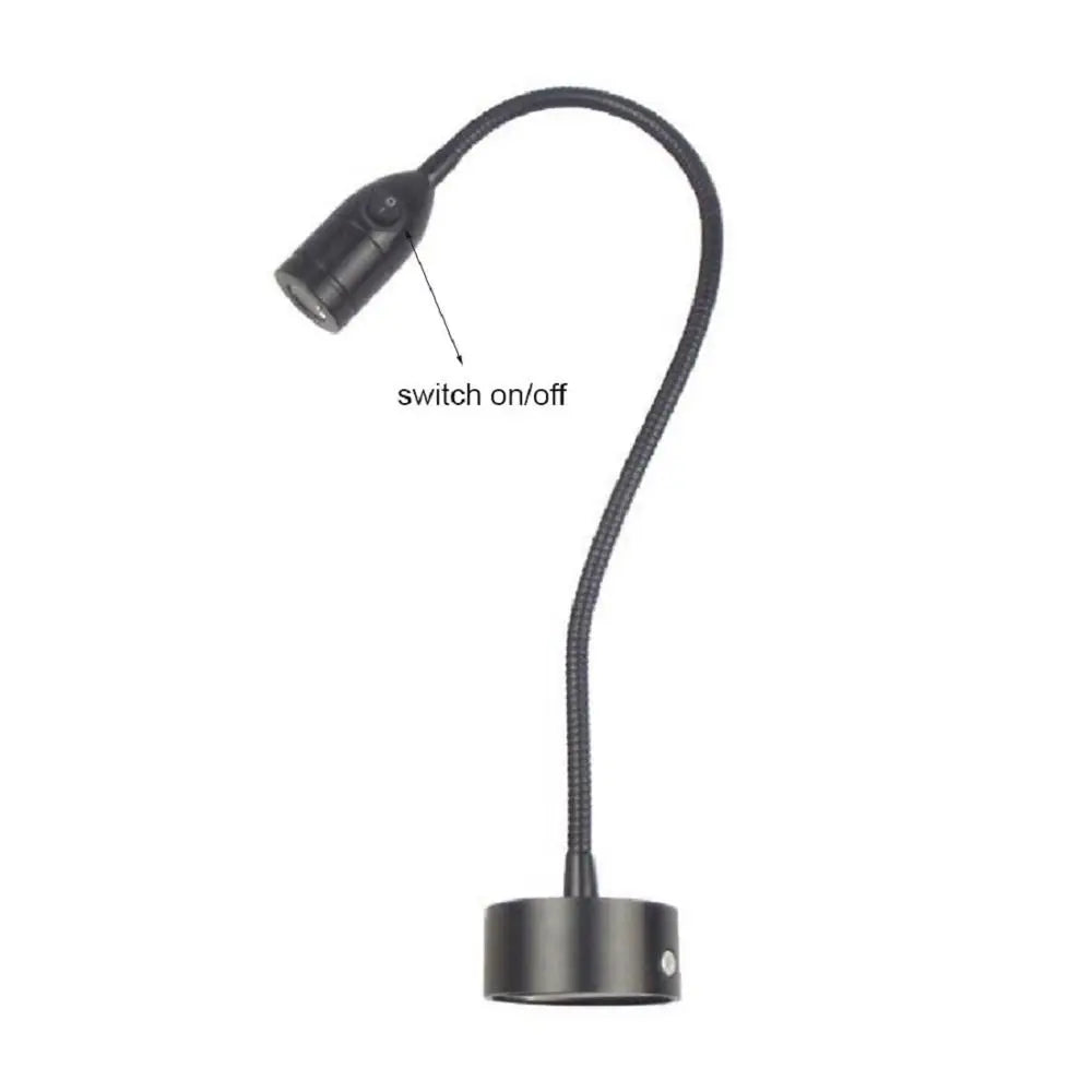 LED Wall Lamp 3W Adjustable Reading Light Bedside Mirror Long Gooseneck