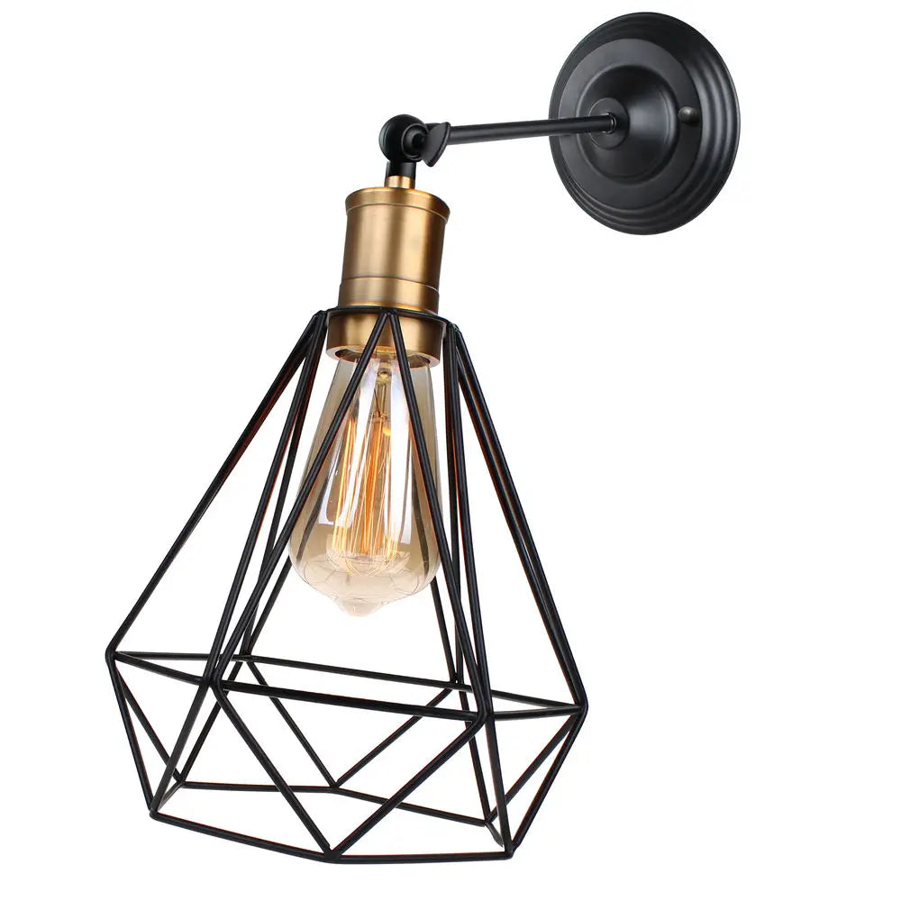 Vintage Industrial LED Cage Wall Light E27 Sconce Modern Indoor Lighting