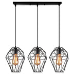 Modern Black Cage LED Pendant Light for Home & Commercial Lighting