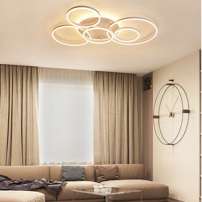 Modern LED Chandelier Lightings Gold Black Dimmable Indoor Lamps