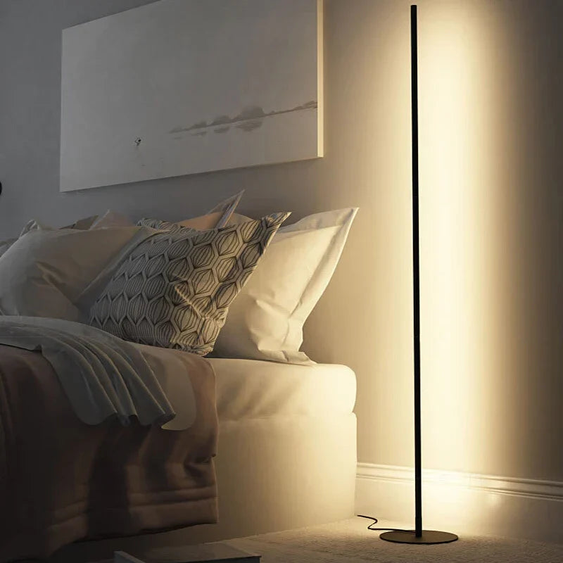 LED Cylindrical Floor Lamp Industrial Bedroom Standing Light