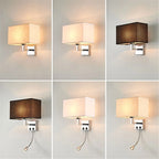 LED Minimalist Wall Lamps with Rectangle Texture Shade for Living Room & Bedroom