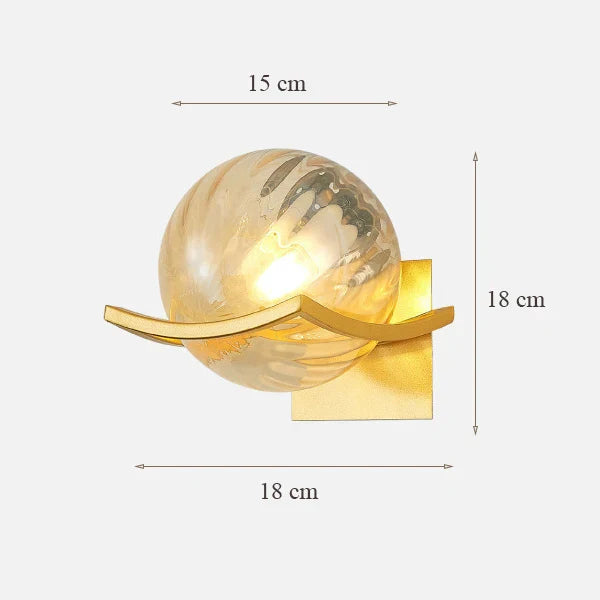 Moon Glass Wall Lamp for Bedroom Decoration - LED Night Light Fixtures