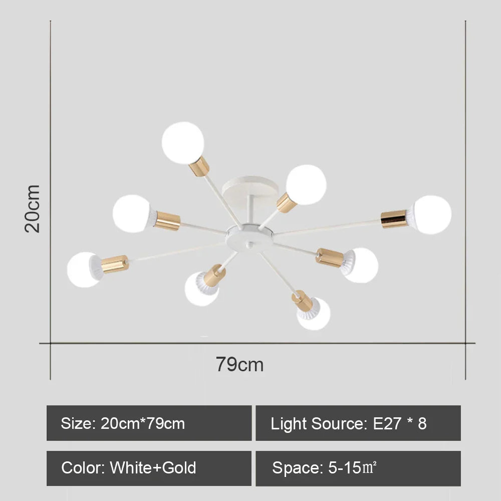 LED Metal Chandeliers for Living Room - Stylish Ceiling Light for Home Decor