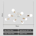 LED Metal Chandeliers for Living Room - Stylish Ceiling Light for Home Decor