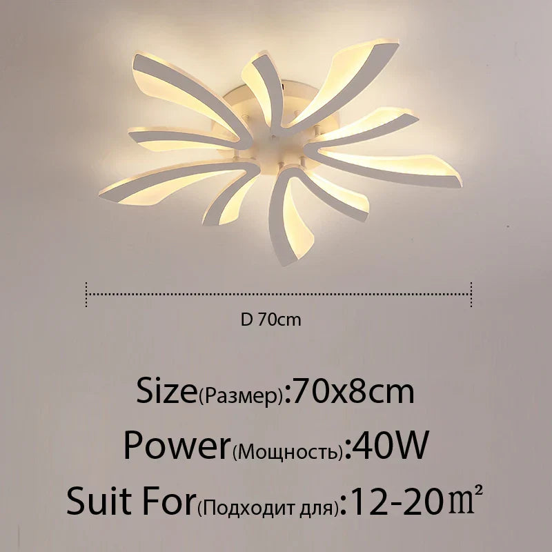 Modern LED Ceiling Chandelier for Home Living Room Bedroom Dining, Remote Control Lighting Fixtures