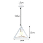 White Cage Industrial Pendant Light Fixture - Modern Loft Hanging Lamp