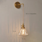 Glass Wall Sconce Lamp for Bedroom, Modern Led Bedside Light E27 Fixtures